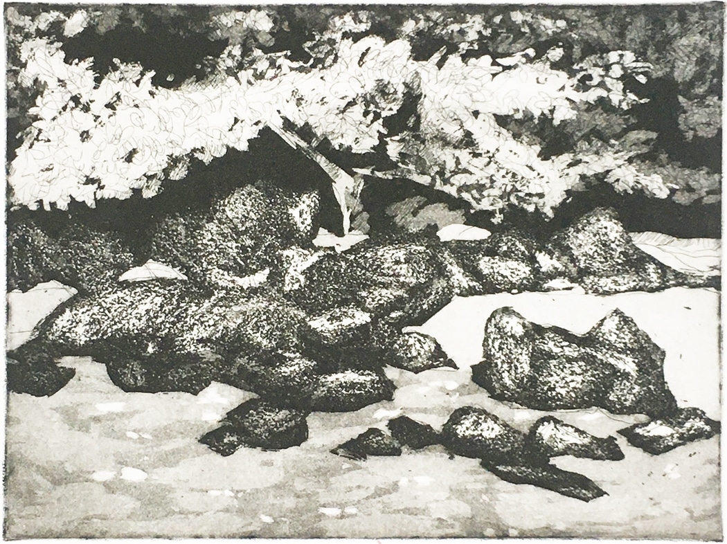 Rochers -Eau-forte sur cuivre - Image 1