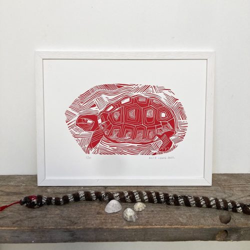 Une tortue , linogravure - Image 2