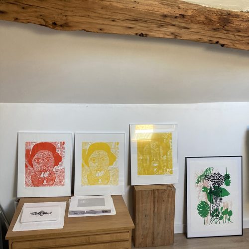 Indienne jaune, linogravure - Image 3