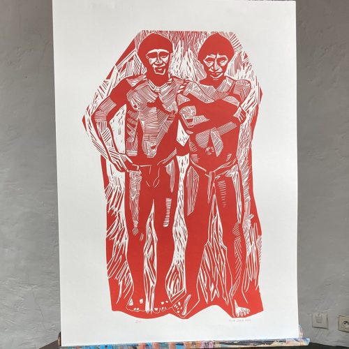 Deux regards, linogravure - Image 3