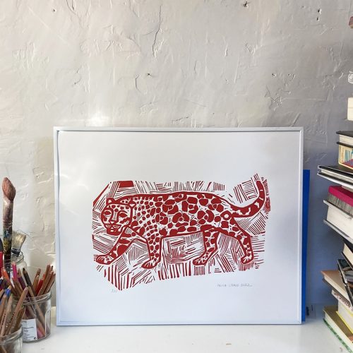 Un jaguar, linogravure - Image 2