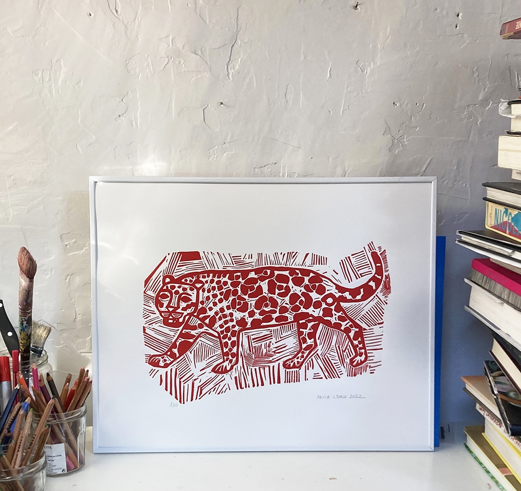 Un jaguar, linogravure - Image 2