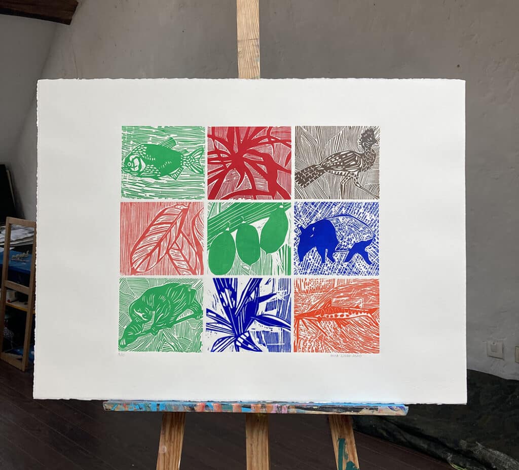 Para a terra azul, gravure sur bois