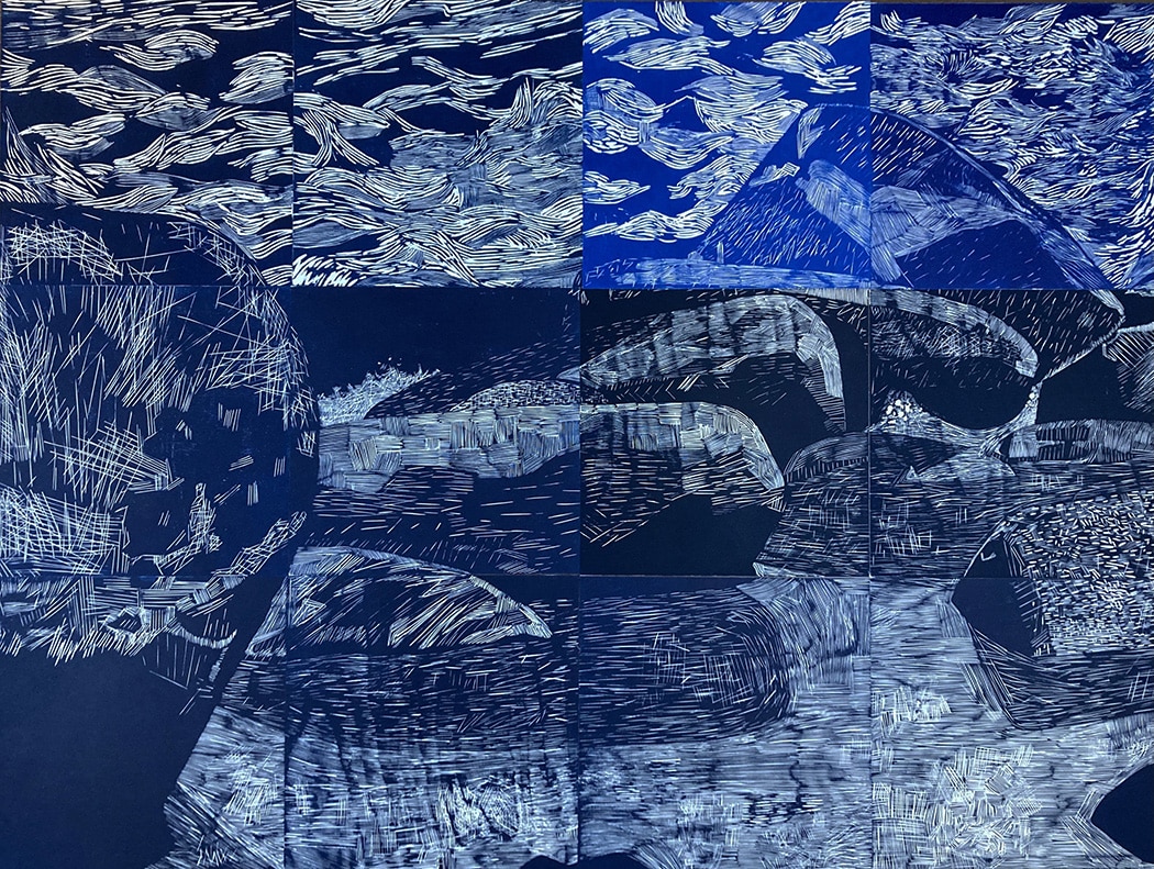 Rochers 2, gravure sur bois - Image 1