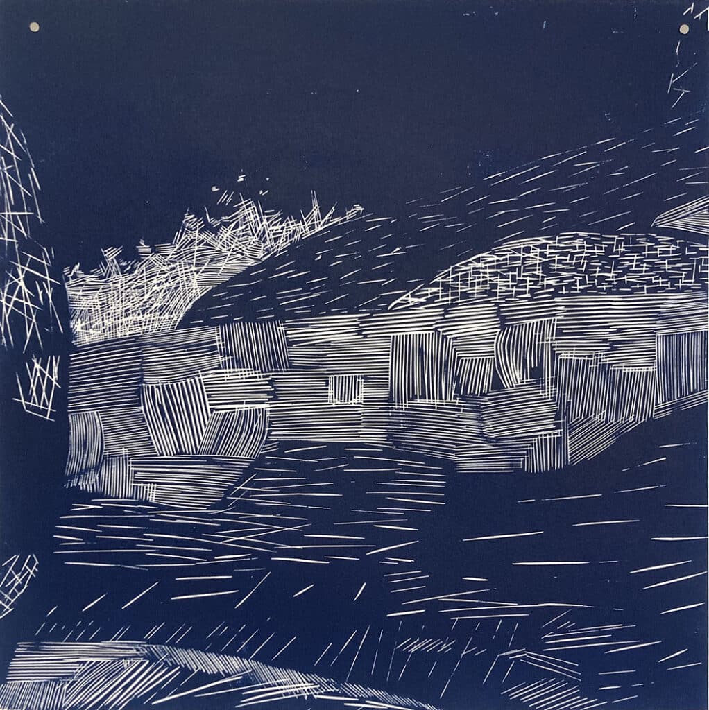 Rochers 2, module 6, gravure sur bois