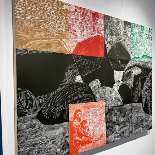 Rochers 1 couleur, gravure sur bois - Image 2